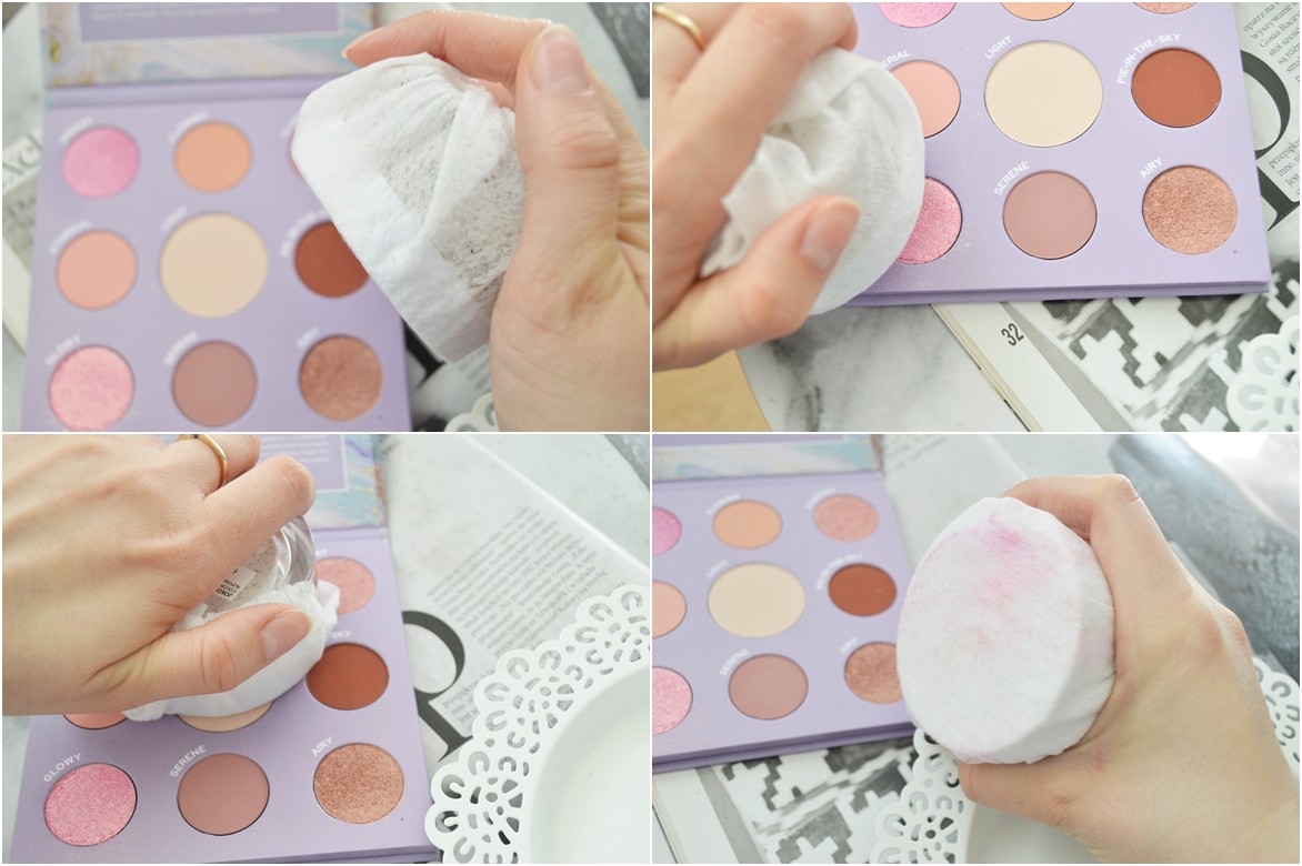 jak wyczyścić paletę cieni w kilka sekund